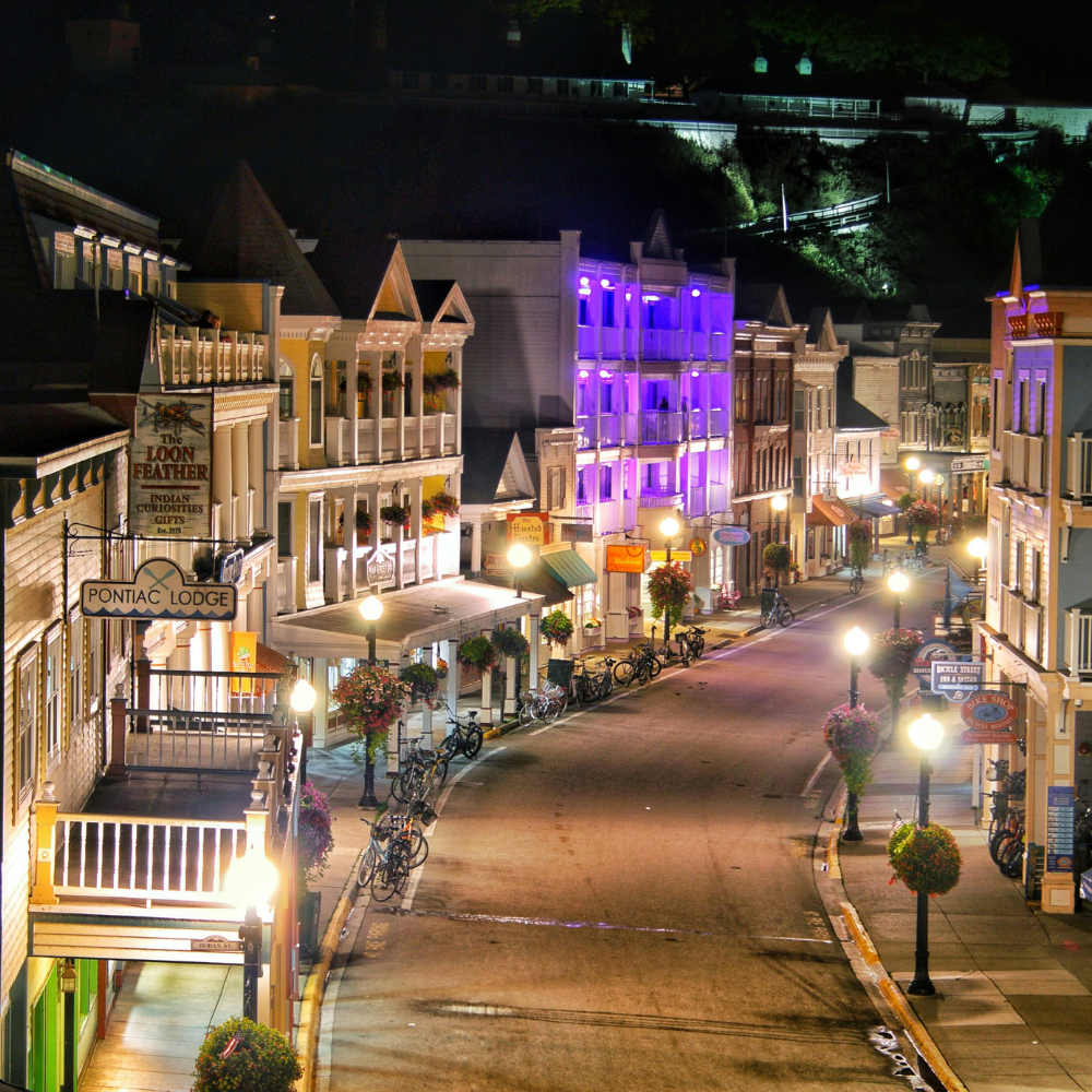 Nightlife on the streets of Mackinac Island